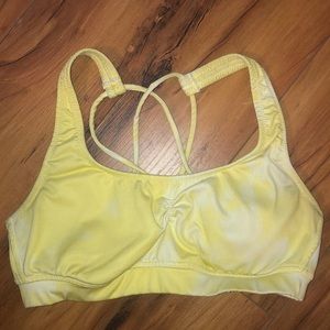 Yellow Tie-dye Sports Bra